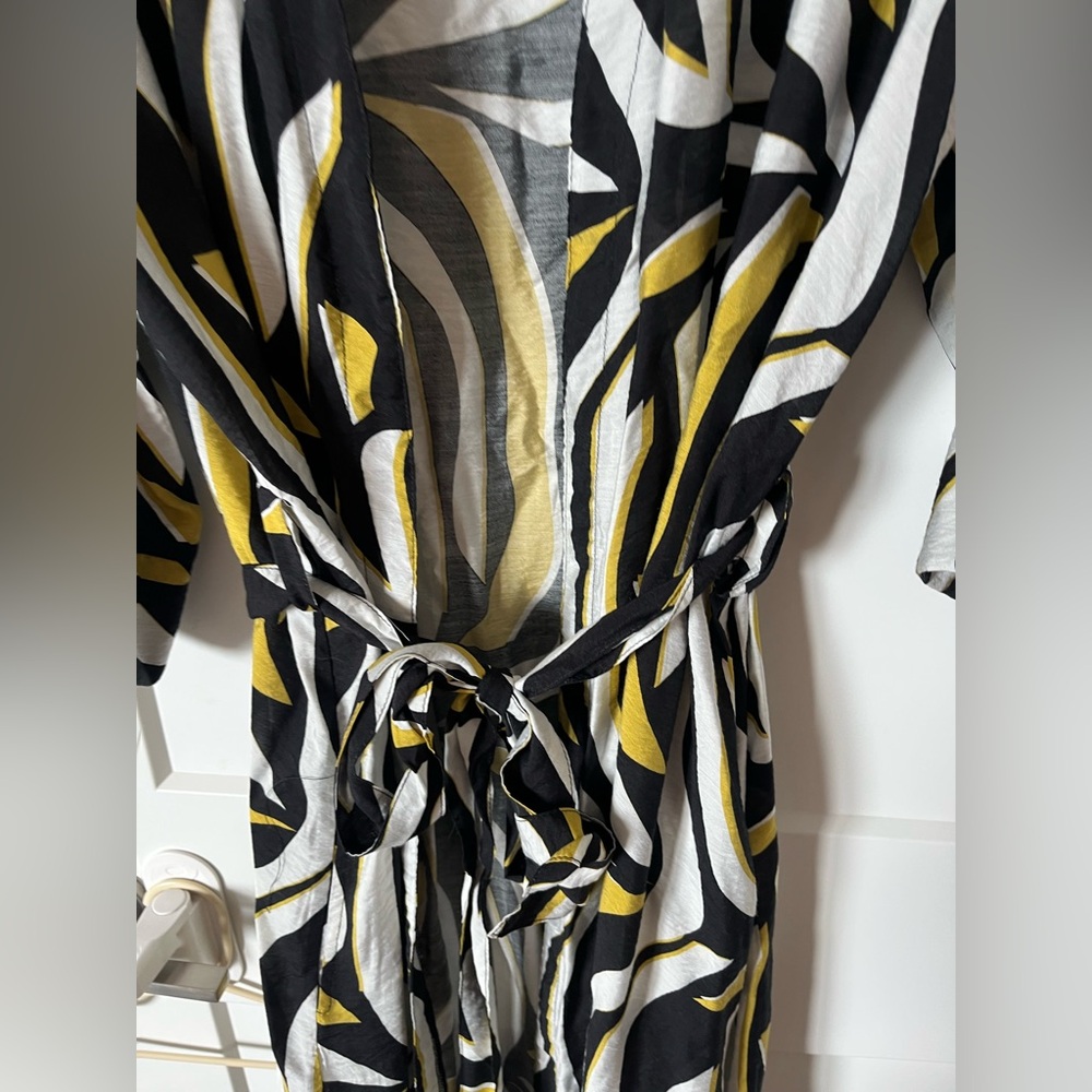 Smash + Tess Womens Robe Duster Palermo Abstract Aires Black White - Picture 6 of 8